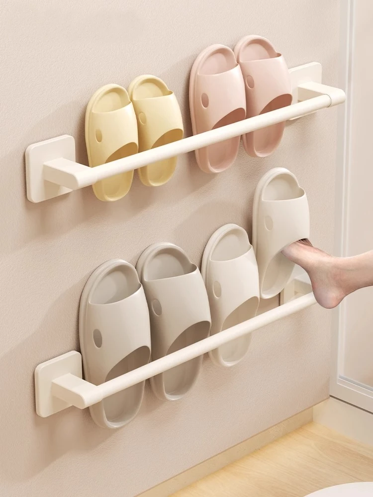 

Bathroom slipper rack, non perforated wall mounted slipper drain rack for bathroom and toilet