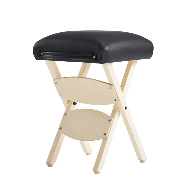Convenient shrink wooden folding stool, massage beauty technician chair, manicure pedicure solid wood chair