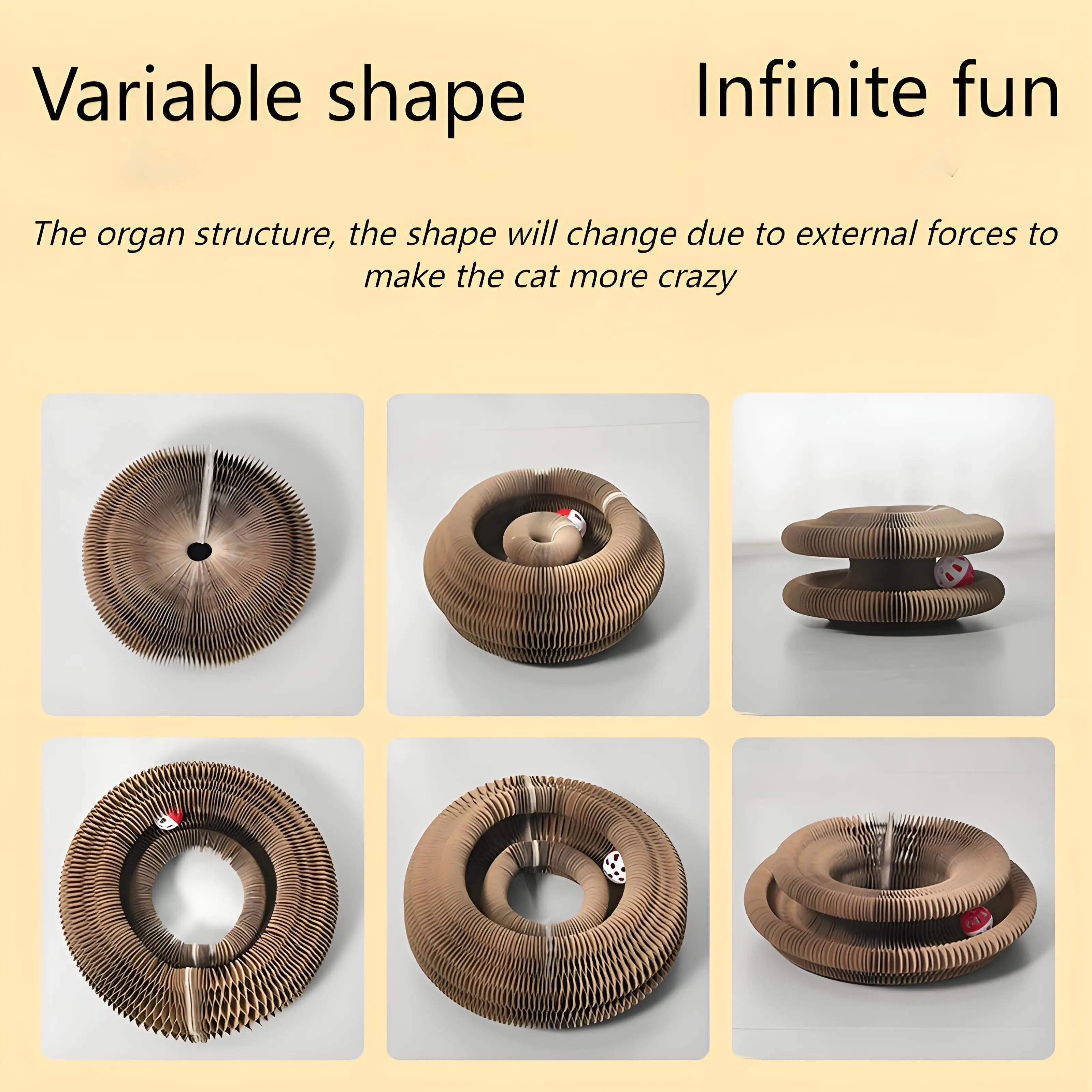 Cat Scratching Board with Bell – Corrugated Paper Toy, Durable Scratch Pad for Cats, Interactive Play & Stress Relief