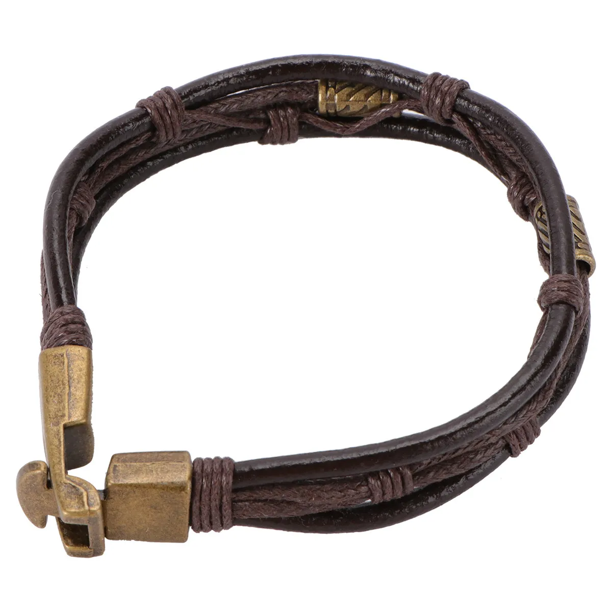 Mens Punk Alloy Chain Bracelet Vintage Breathable Skin Friendly Wrist Jewelry 1 Piece