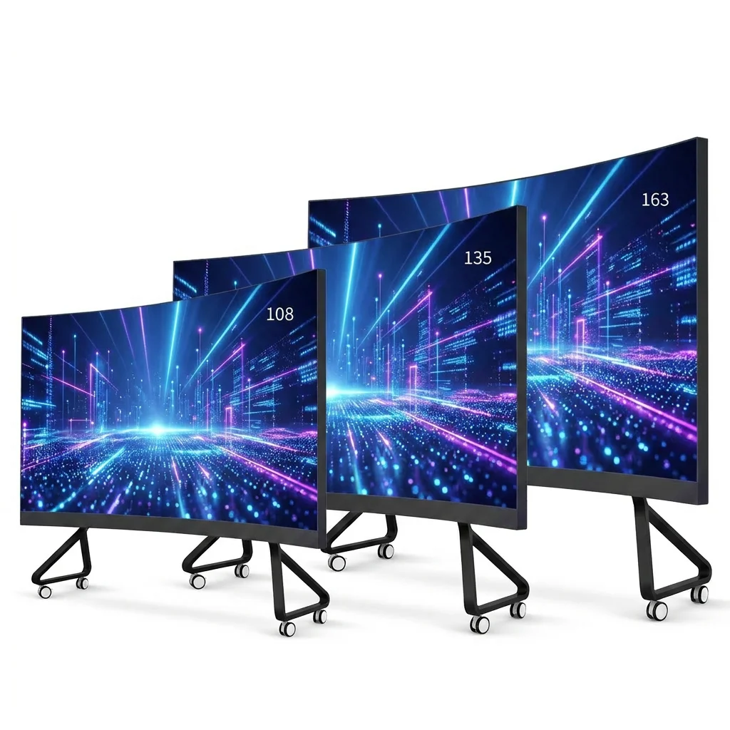 108/135/163 Inch Lifting Folding All-in-one P0.93 COB Micro LED Screen Movable Meeting Room Display