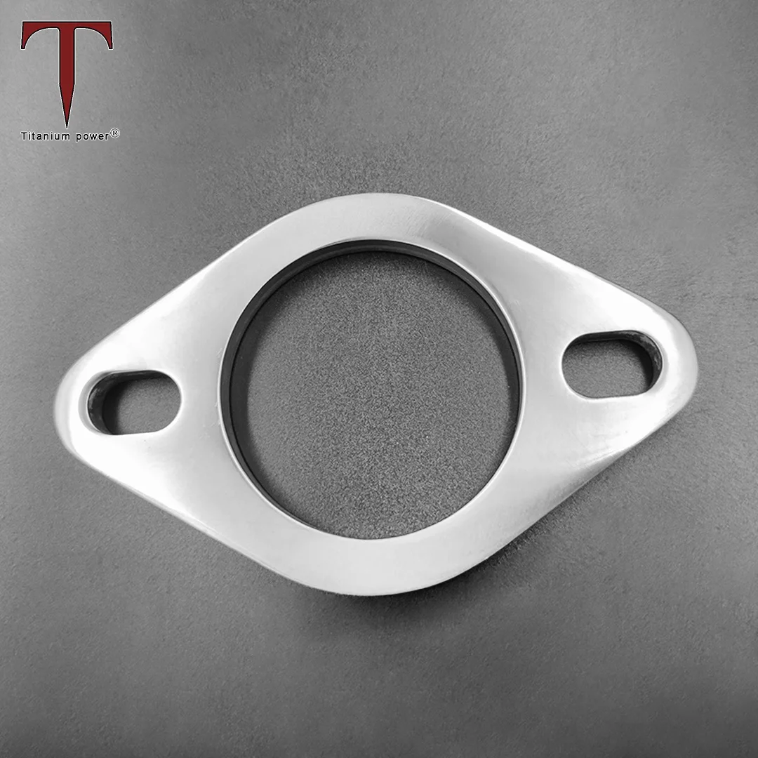 

51~89mm Titanium Flange 2 Hole Bolt Flange Exhaust Pipe Flange Manifold Connector Gasket for Car Downpipe