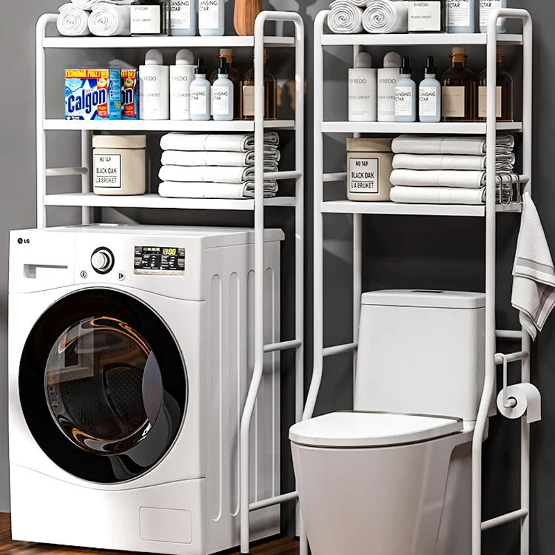 Modern Household Laundry Storage Rack Toilet Roller Wave Wheel Washing Machine Rack Landing Above The Balcony Bathroom Holder