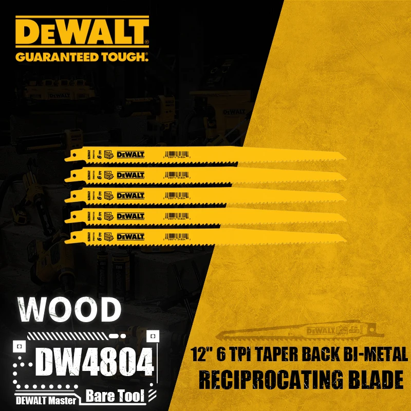 DEWALT Straight Back Wood Cutting Bi-Metal Reciprocating Saw Blades 2X Long Life For DCS369 DCS367 DCS389 Power Tool Accessories