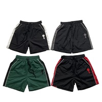 3D Embroidered Alphabet Fashionable TS Men's and Women's Loose Casual Summer Color Blocked Woven Trendy Sports Shorts