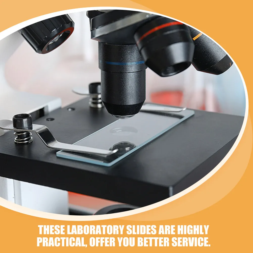 50Pcs Glass Microscope Slides Smooth Edge Laboratory Slides for Cell Sample Observation Biological Education Props Optical