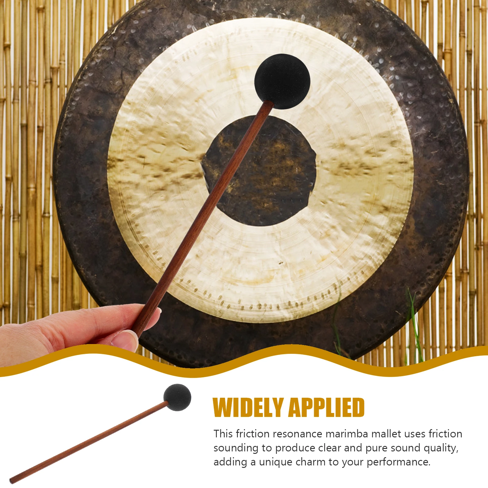 

Whale Rod Accessories Black Small Gong Resonant Mallet Wooden Handle Friction Marimba Percussion Instrument Accessories