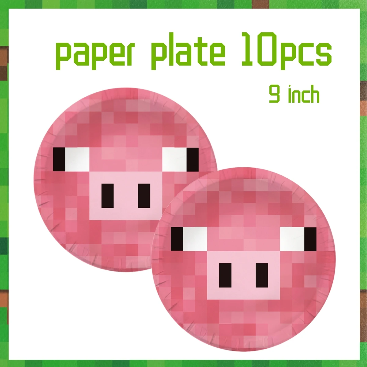 Miner Crafting Pixel Video Game Party Decor Disposable Tableware Cup Plate Tablecloth Balloon Baby Shower Kid Boy Party Supplies