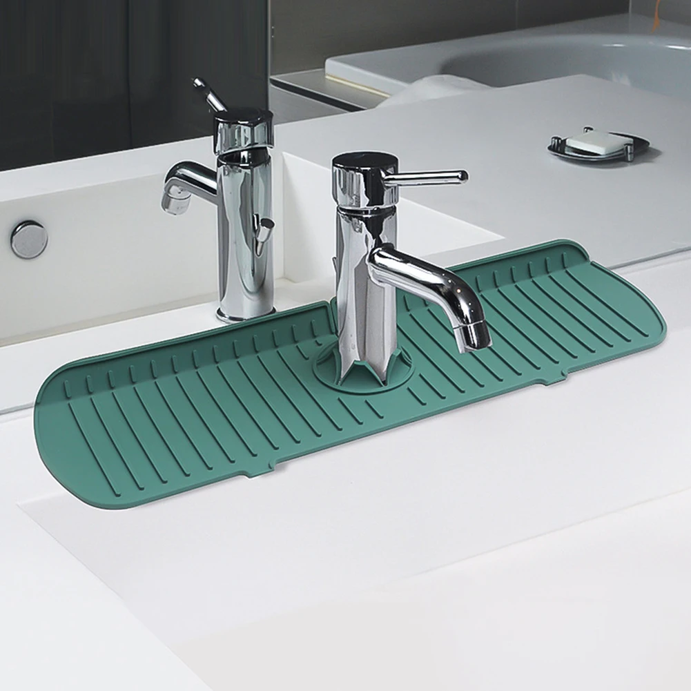 Silicone Kitchen Faucet Splashproof Pad Household Sturdy Fast Draining Mat For Washbasin