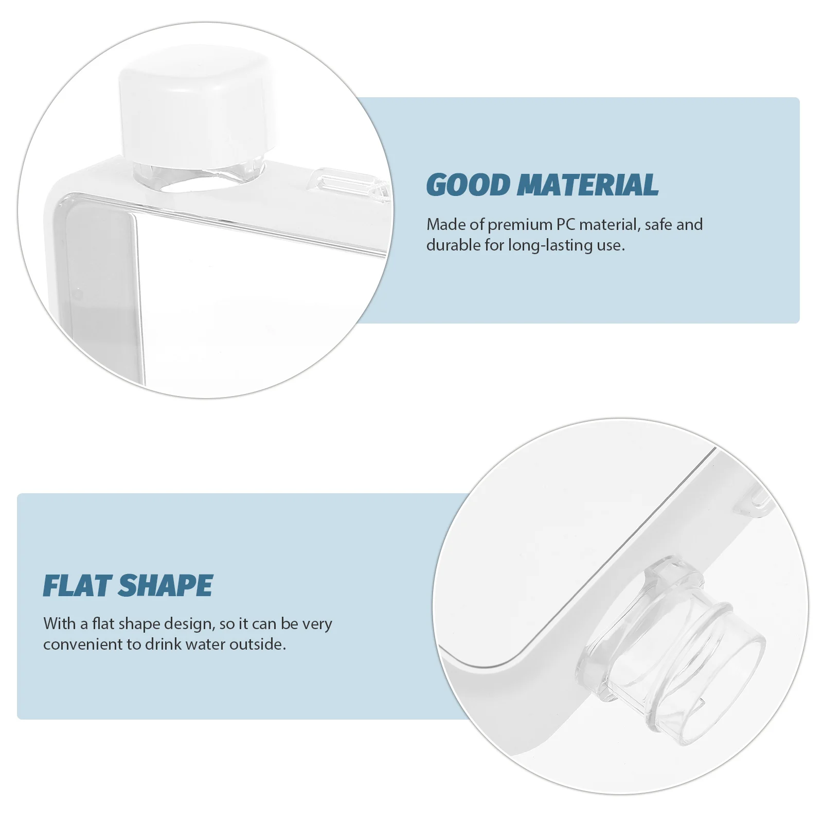 

Portable Cup Water Bottle Flat Glass Gym Jug Storage Containers Emergency Drinking Pouches Holding Tank Sports