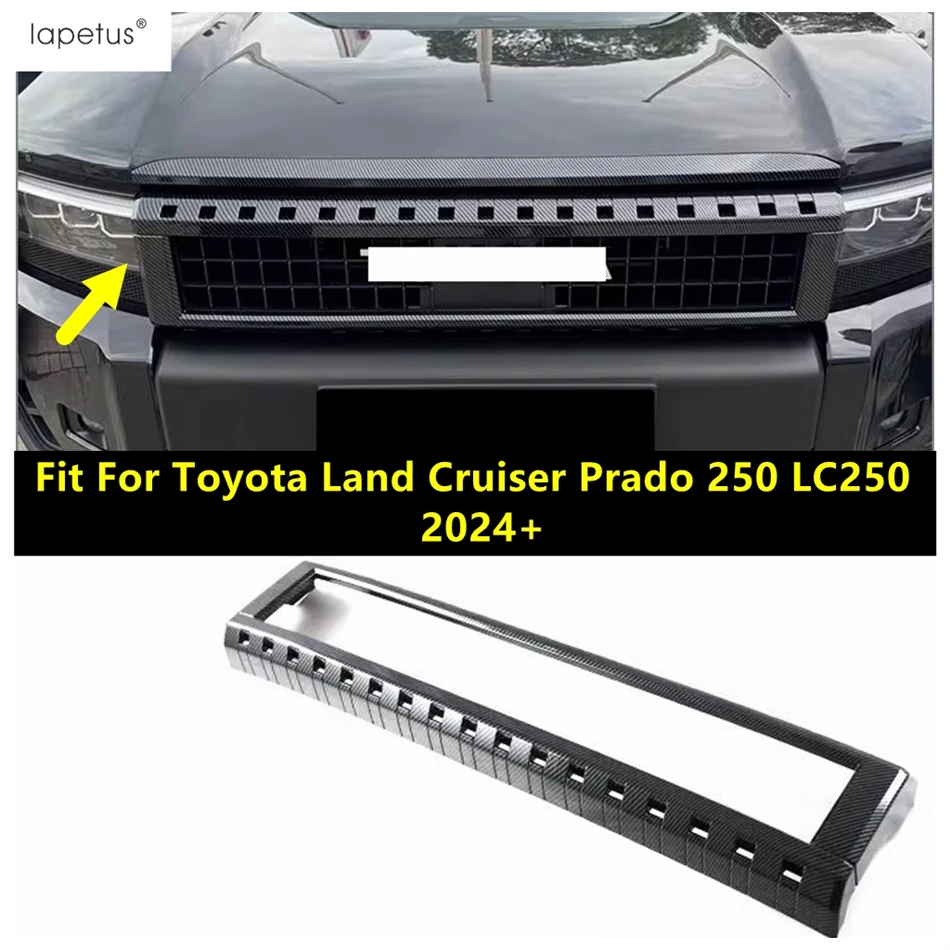 

Front Middle Grid Grille Grill Frame Cover Trim ABS Carbon Fiber Accessories For Toyota Land Cruiser Prado 250 LC250 2024 2025