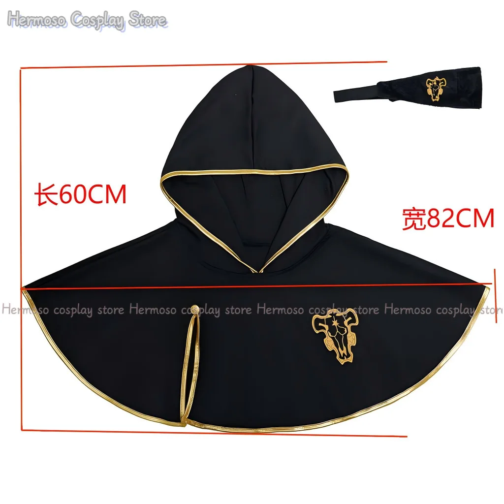 Black Clover Asta Cosplay Costume Anime Hooded Cloak Cape Robe Halloween Carnival Party Role Play Outfit Men Gifts - view 3
