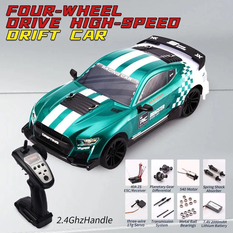 1:14 RC Car Remote Control Drift Car 48km/h Gyroscope 4WD Electric Racing Vehicle Model with Light Children Birthday Gifts