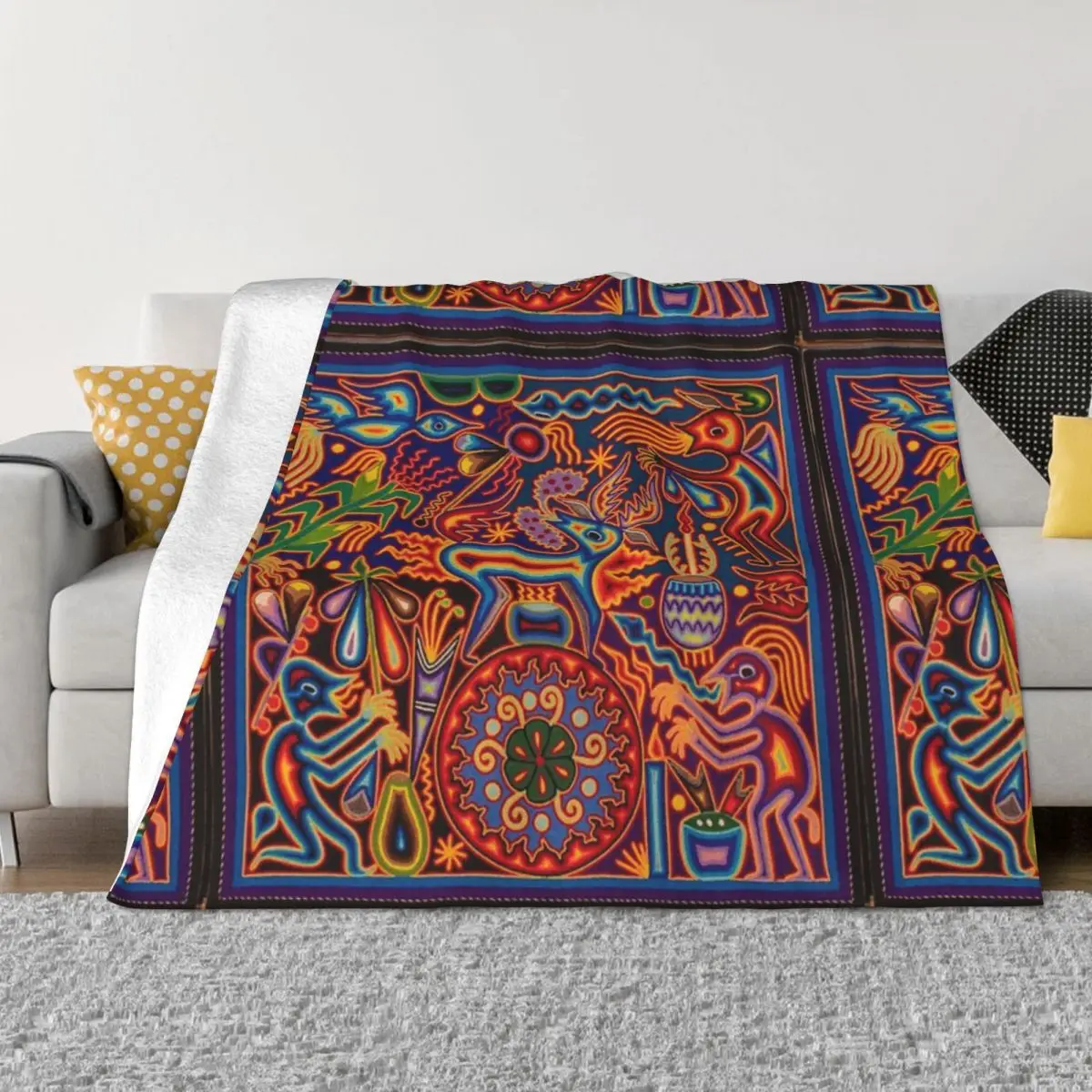 Huichol Home Blanket Throw Blanket Thin Wadding Blanket Throw Blanket