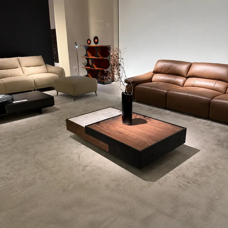 Modern Simple Square Coffee Table Household Side Table Combination Veneer Small Apartment Locker Creative Furniture