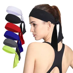 Solid Color Tennis Headband Sweatband Stretch Elastic Fitness Gym Running Yoga Hair Bands Men Women Outdoor Sports Headband