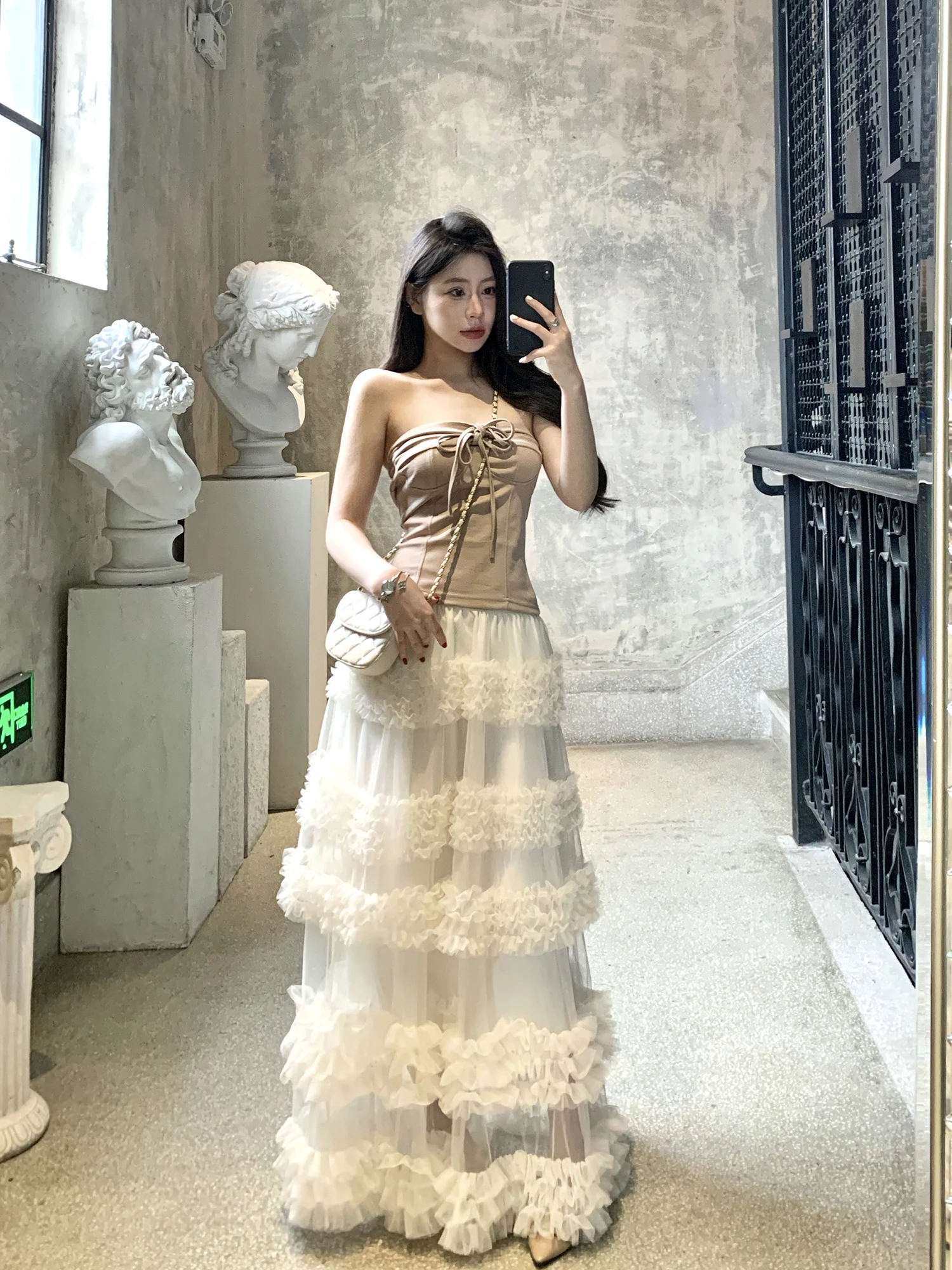 

Белый комплект из топа-бюстье с кружевной отделкой и юбки А-силуэта Pure Desire Spicy Girl Sle от Withmxboom для женщин