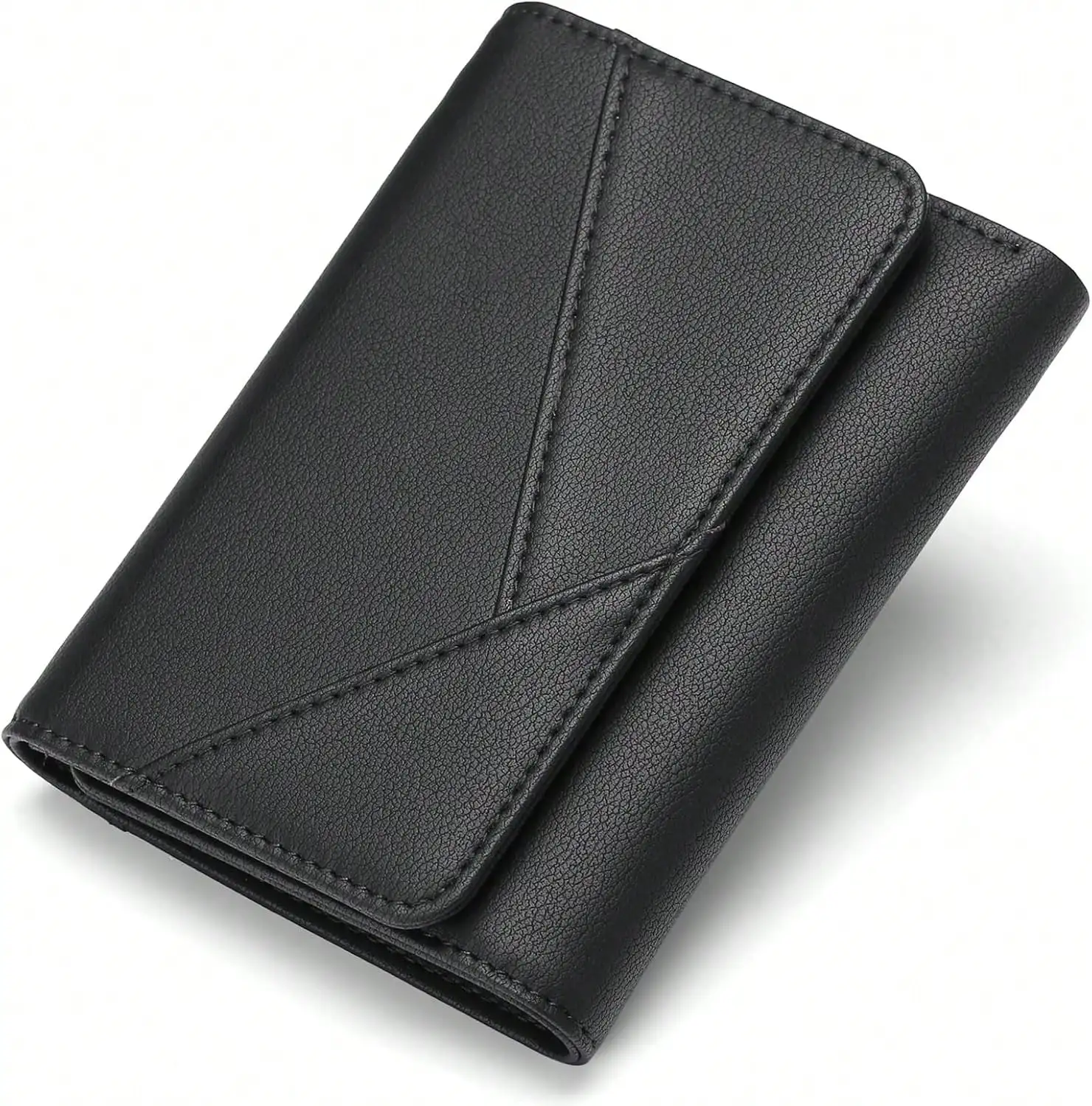 

Small Leather RFID Blocking Trifold Wallet With Zipper Coin Pocket