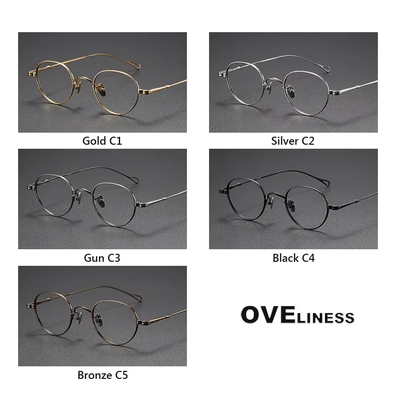 2025 pure Titanium Glasses Frame Men Round  Retro Eyeglasses Frame Women Korea Luxury Brand Eyewear