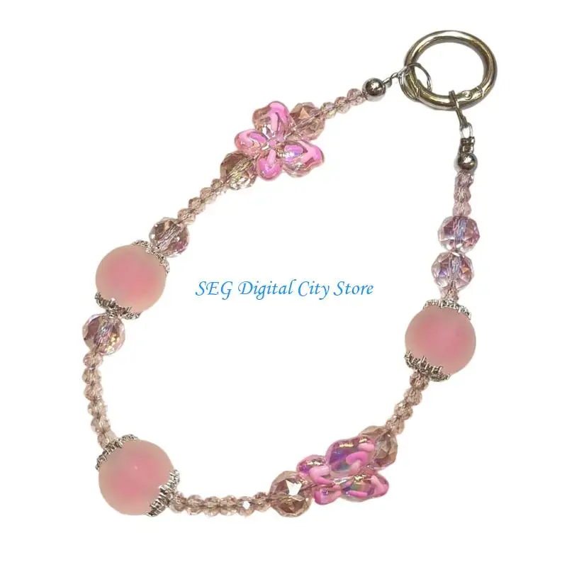 U75B Handmade Beaded Phone Chain Pendant Telephone Lanyard Cellphone Rope Bracelet Fashion Keyring Keychain For Women Jewelry