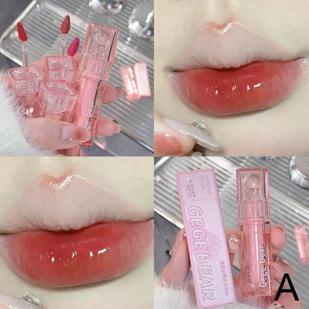 Mirror Water Lip Glaze Moisturizing Transparent Sexy Red Lip Tint Liquid Lipstick Makeup Long Lasting Non-stick Cup Lip Gloss