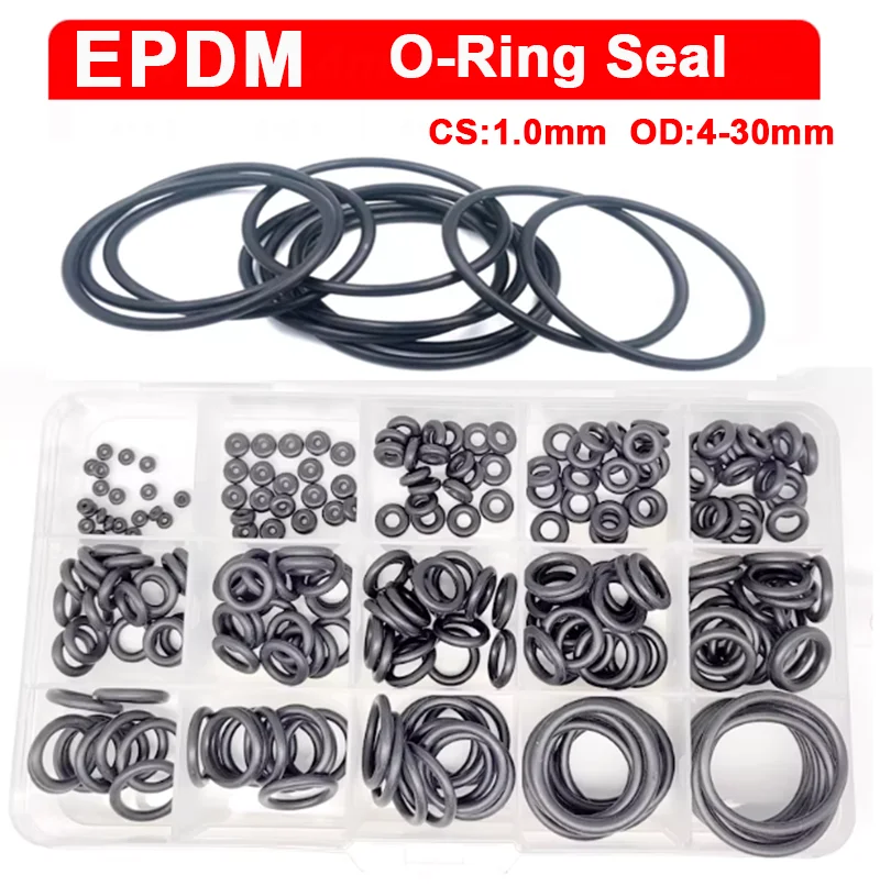 10-500Pcs EPDM Rubber Tinkness 1mm OD 4-30mm O-Ring Seal Waterproof Wear Resistant for Industrial Parts Accessories In Stock