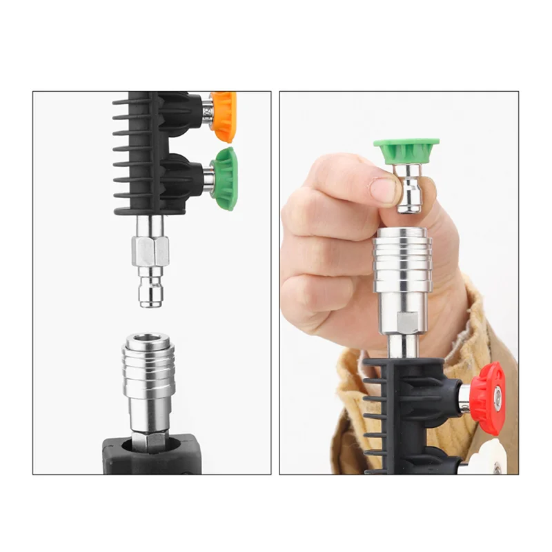 

【Горячая продажа】Стержень для мойки высокого давления с насадкой-держателем 15 см, запасные части для чистки автомобиля, вода 1/4, быстрое соединение M14