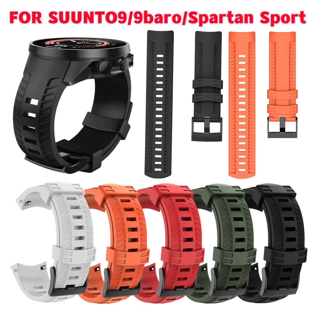 Correa de silicona y goma para reloj inteligente, pulsera de repuesto de 24mm para Suunto 9 baro