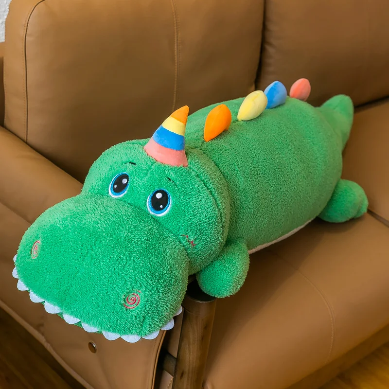 

130cm Giant Cute Colorful Dinosaur Long Pillow Plush Toy Cartoon Animals Doll Stuffed Soft Cushionfor Kids Girls Boys Xmas Gifts