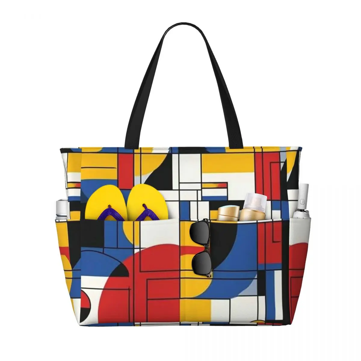 Piet Mondrian Beach Tote Bag Sport Gym Yoga Duffle Large Tote Bag Women Travel Bag Fitness bag
