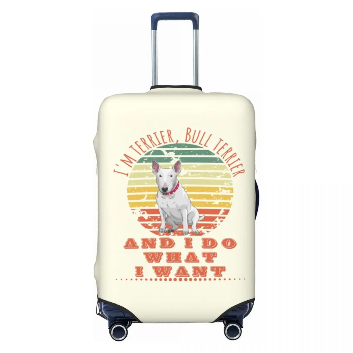 

Custom Bull Terrier I Do What I Want Luggage Cover Elastic Dog Lover Travel Suitcase Protective Covers Fits 18-32 Inch