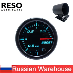 Indicatore di pressione Turbo Boost per auto indicatore di pressione a barra LED 7 colori faccia nera 2 