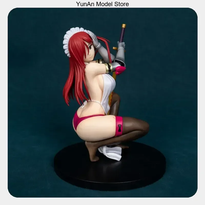 

Animation Figure Statue Model Collection Desktop Decoration Ornament 19cm Fairy Tail Erza Scarlet Squat Posture