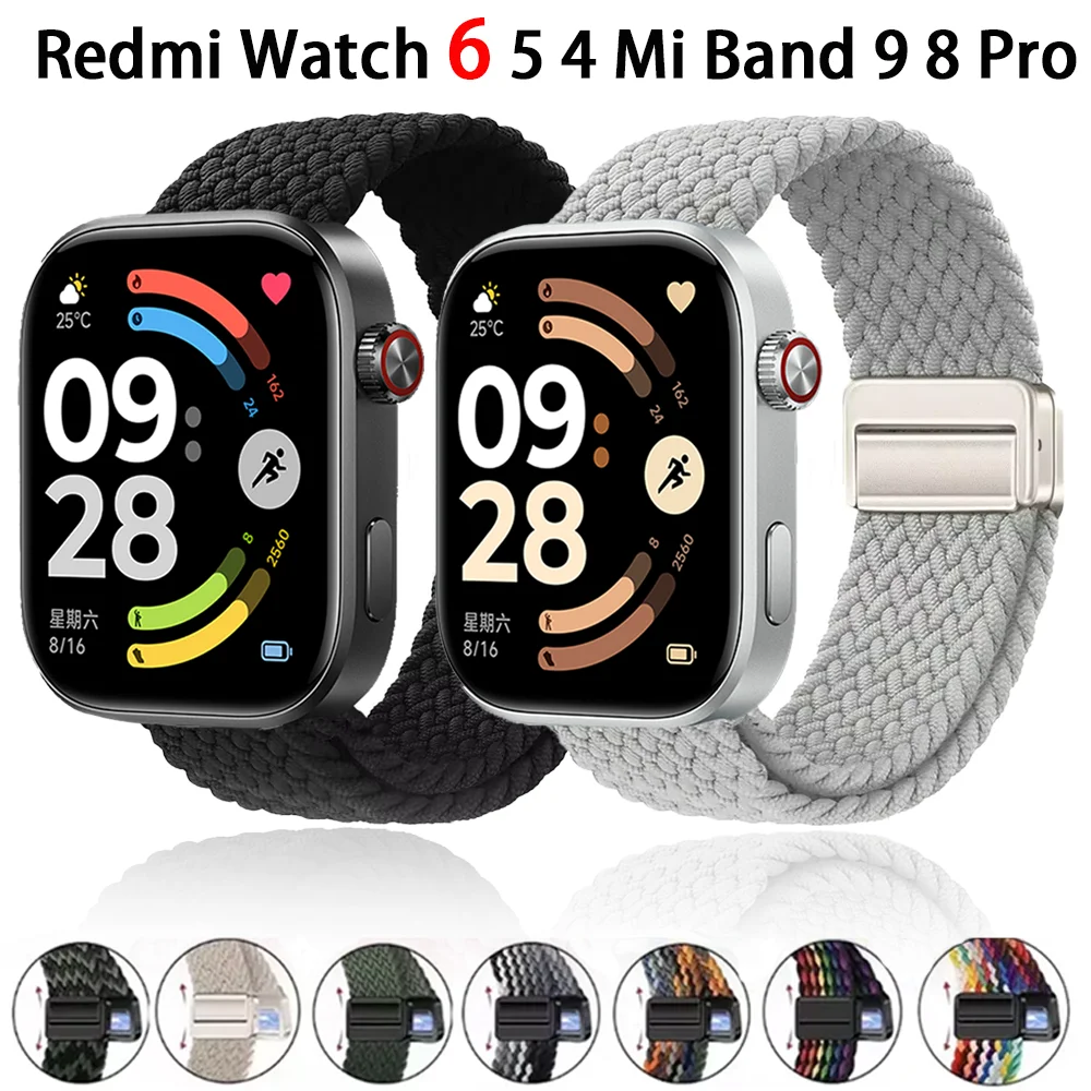 �y�Z�[�����zXiaomi Redmi Watch 6 5 4�p ���C�҂ݍ��݃i�C�������[�v�o���h �X�g���b�v �����\ �X�|�[�c�����p�o���h �R���A �u���X���b�g Mi Band 9 8 Pro�Ή�
