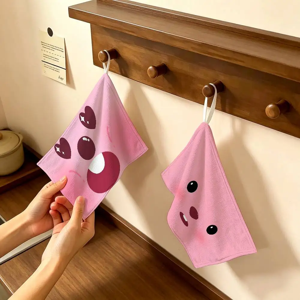 Cute Zanmang Loopy Fashion Hanging Kitchen Towel, Polyester Cotton Fabric, Absorbent Hand Wiping Towel for Home Dormitory