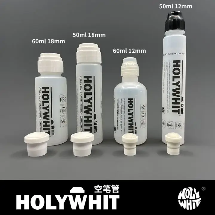 1PC 50ml/60ml Graffiti Flow Pen Empty Pen Within 12mm/18mm Flannel Round Pen Tip Self-inking DIY Multi-purpose Ink  Empty Bottle
