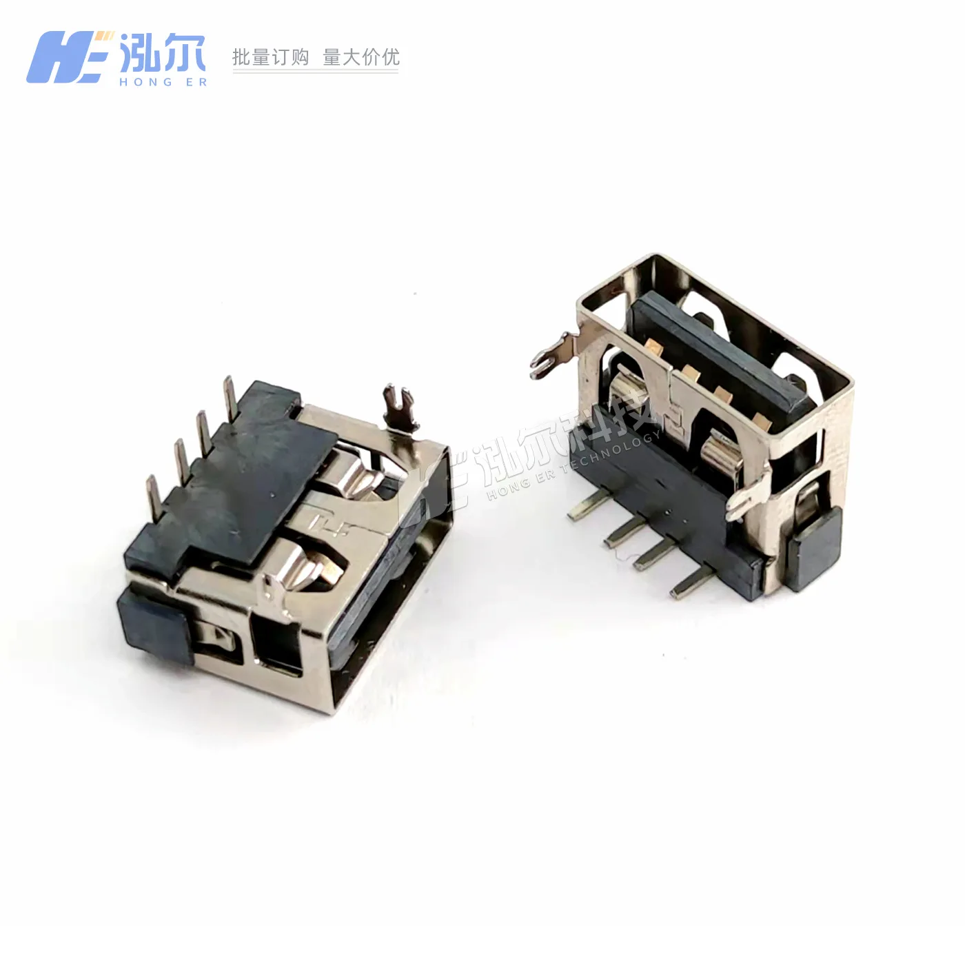 For USB2.0 AF90 Degree 10.0 Short Body Vinyl Infinity H6.3 Front Two Pin Terminal Connector Female
