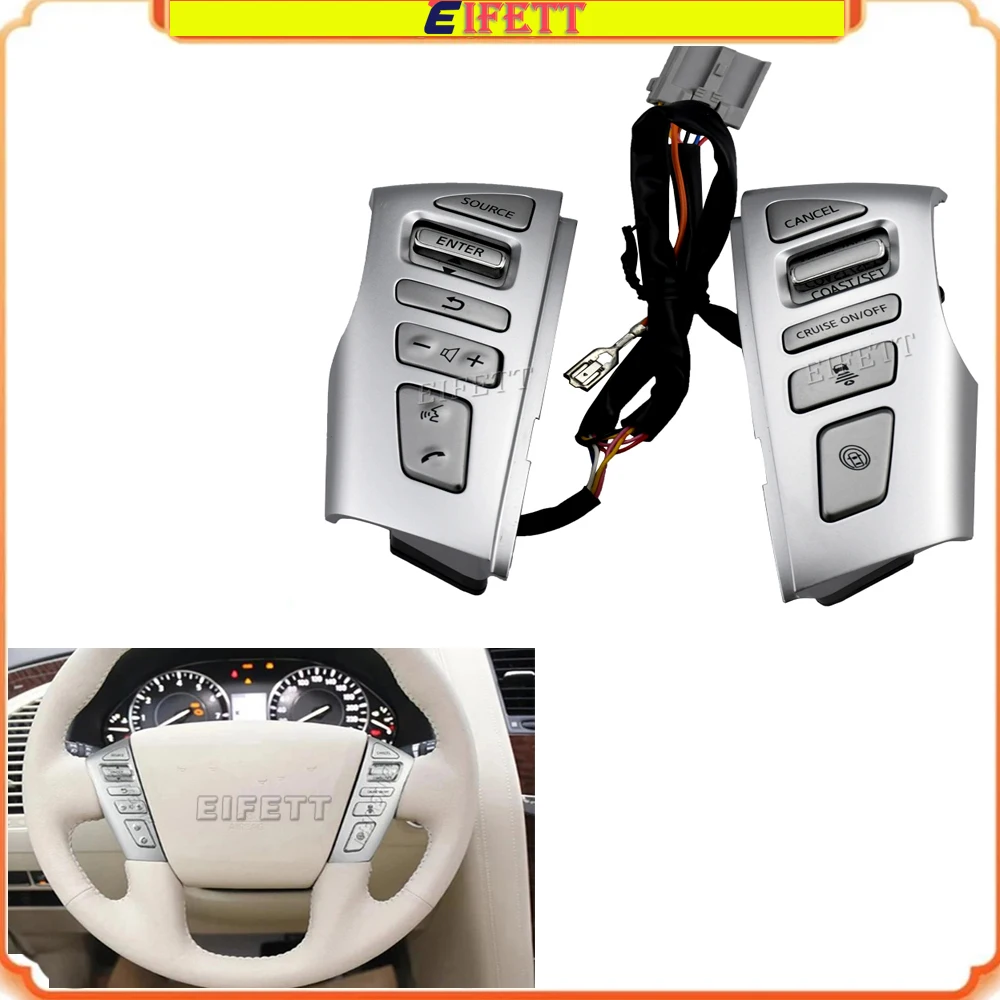

Steering Wheel Bluetooth Phone Volume Cruise Control Button Switch For Nissan Infiniti QX56 QX80 PATROL Y62 2012-2018