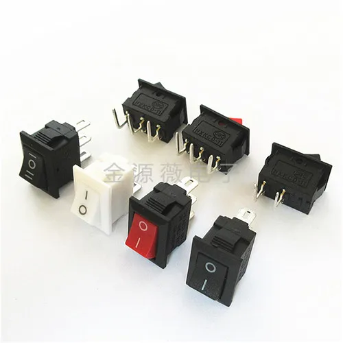 10pcs KCD11 Boat type switch 2/3 gear 2/3 Pin bend 15*10mm power supply warping board boat type switch 3A250V