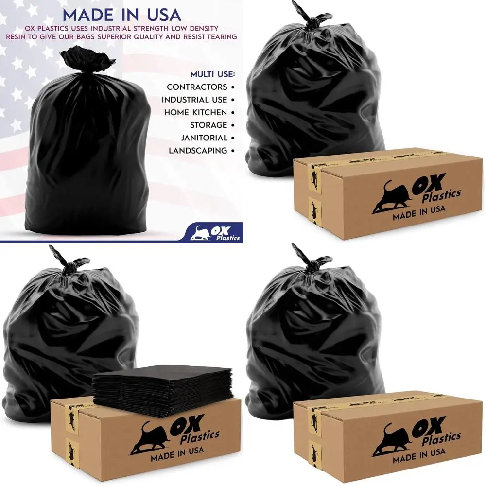 

Сверхпрочные мешки для мусора объемом 55 галлонов, толщина 4 мил, 50 штук в упаковке, большие герметичные мешки для отходов