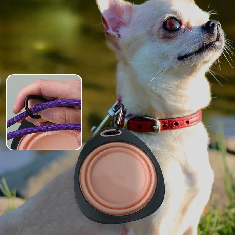 Folding Collapsible Outdoor Travel Portable Puppy Food Container Feeder Dish Bowl Pet Supplies Dog Cat Silicone Bowls 320ML