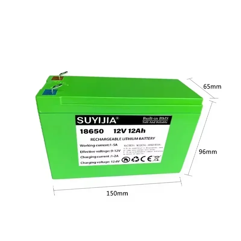 12V 18650 Lithium Battery Pack with Built-in20Ah 30A BMS Suitable for Solar Electric Vehicles Outdoor Camping Lighting Batteries