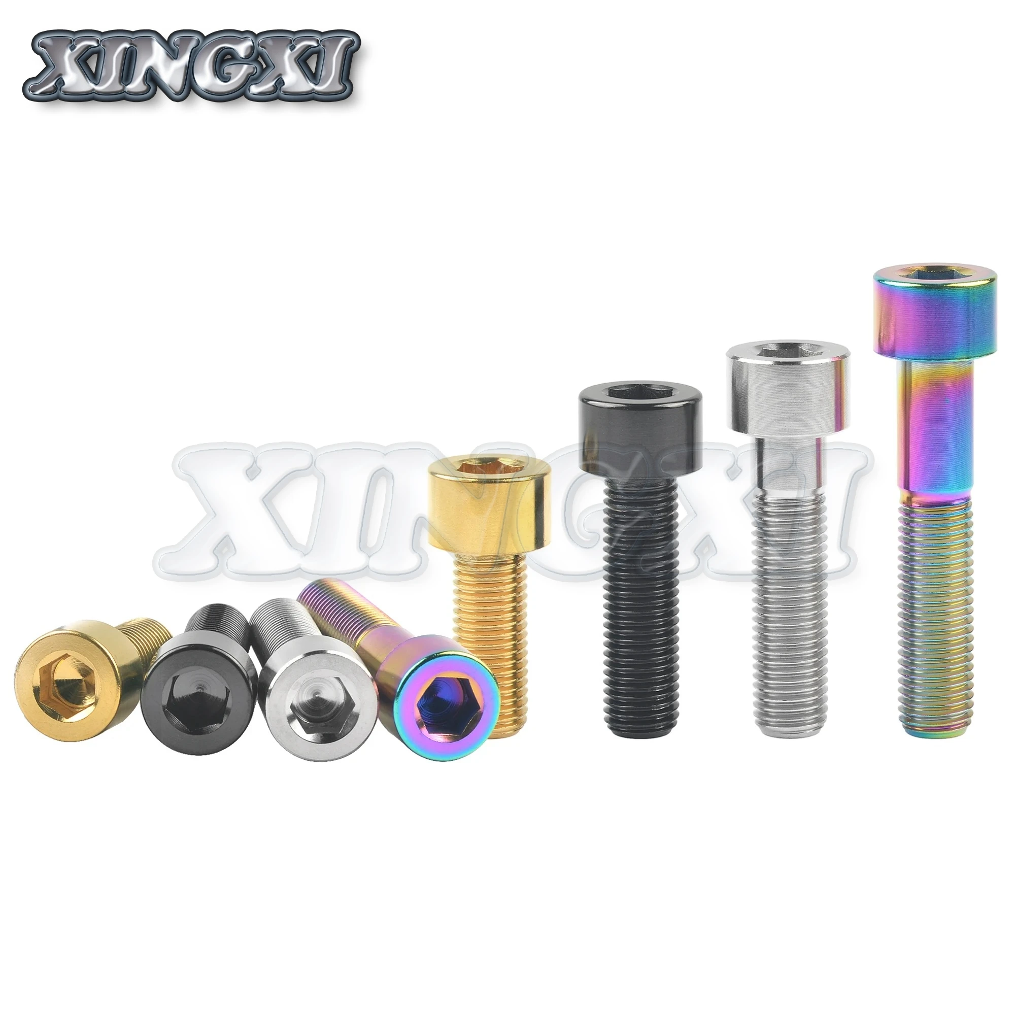XingXi Titanium Bolt M10 X 20 25 30 35 40 45 50 55 60mm Allen Key Screw for Bicycle Motorcycle Modification