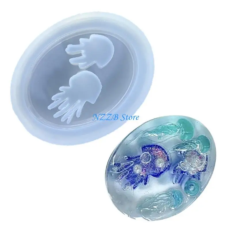 

T21F Jellyfish Silicone Mold DIY Pendant Keychain Jewelry Making Too