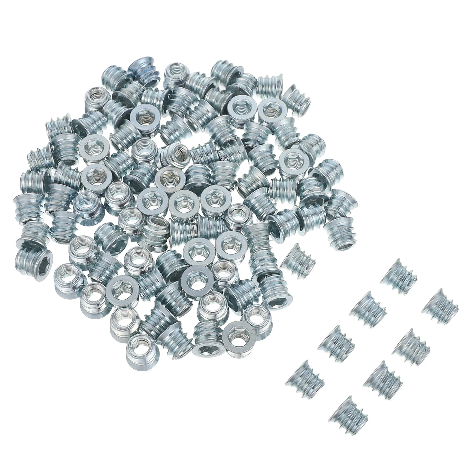 100 قطعة M6x10 الكربون الصلب الخشب المسمار في السحابات عرافة محرك الأثاث إدراج مقاومة للتآكل المواضيع العميقة