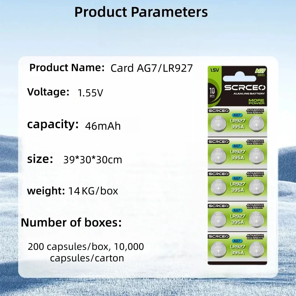 1.55V 2-30PCS 46mAh AG7 Alkaline Coin Cell LR927 LR57 SR927W 399 GR927 395A Battery Button Batteries For Watch Toys Remote Cell
