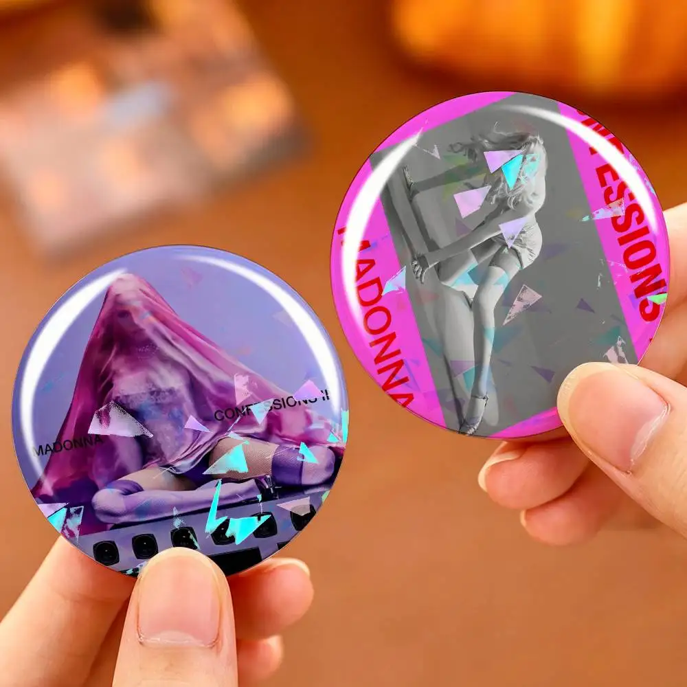 M-Madonna Custom Tinplate Round Button Badges Pins Brooches for Clothes Backpack