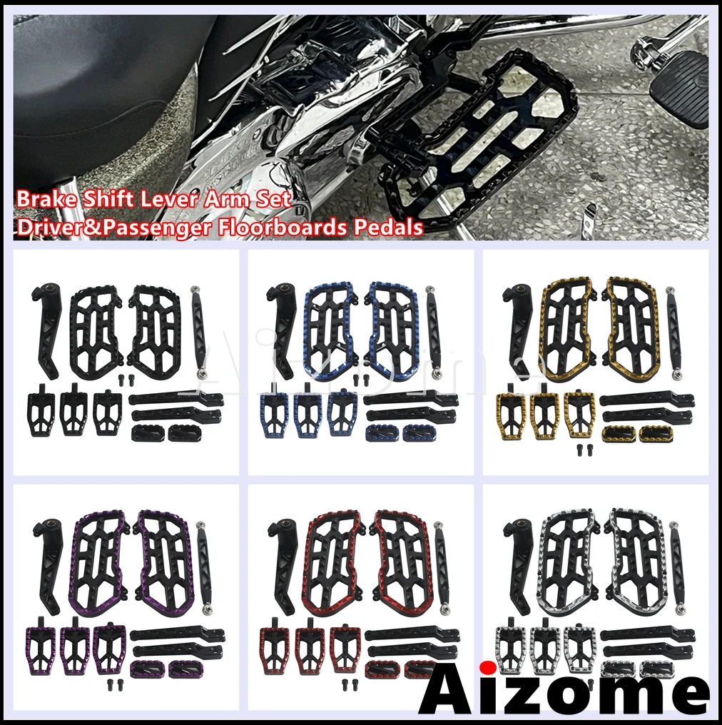 For Harley Floorboards Pedals Kits Motorcycle Floorboard Brake Lever Shifter Pegs for touring FLTRX FLTRXS FLHT FLHR 2014-2026