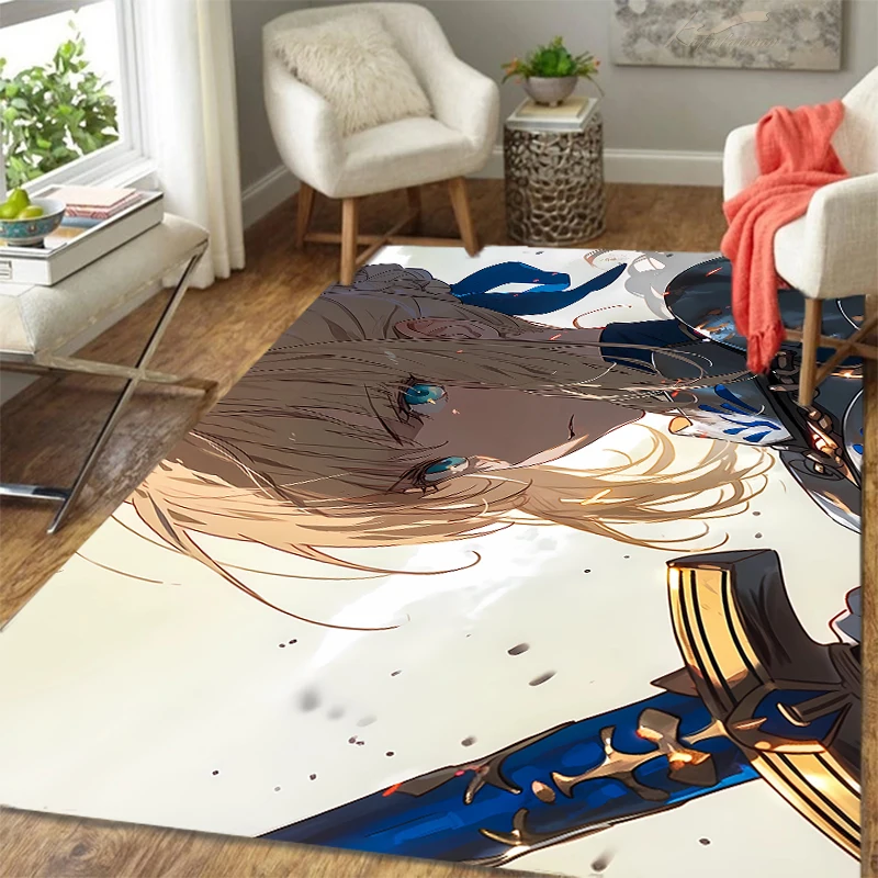 Fate Saber Gilgamesh anime Carpet multi-size Carpet for Living Room Bedroom Kid's Room Home Decor Area Rug Non-slip Mat Sofa Mat