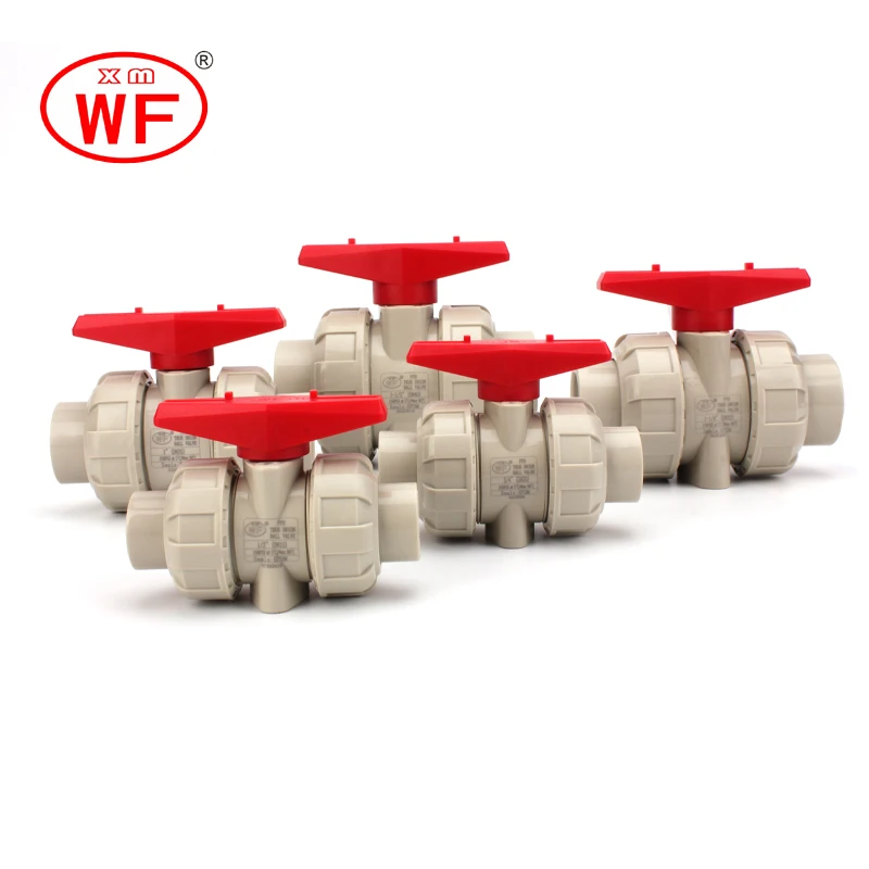 WF 20-63mm PPH True Union Ball Valve PP Double Union Ball Valve Double Union Ball Valve For Hot Cold Water